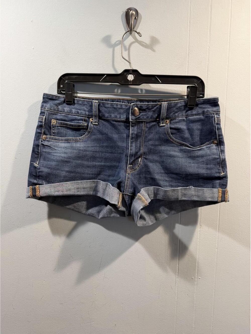 Womens American Eagle Outfitters Short Size 12 Blue Super Stretch Shortie